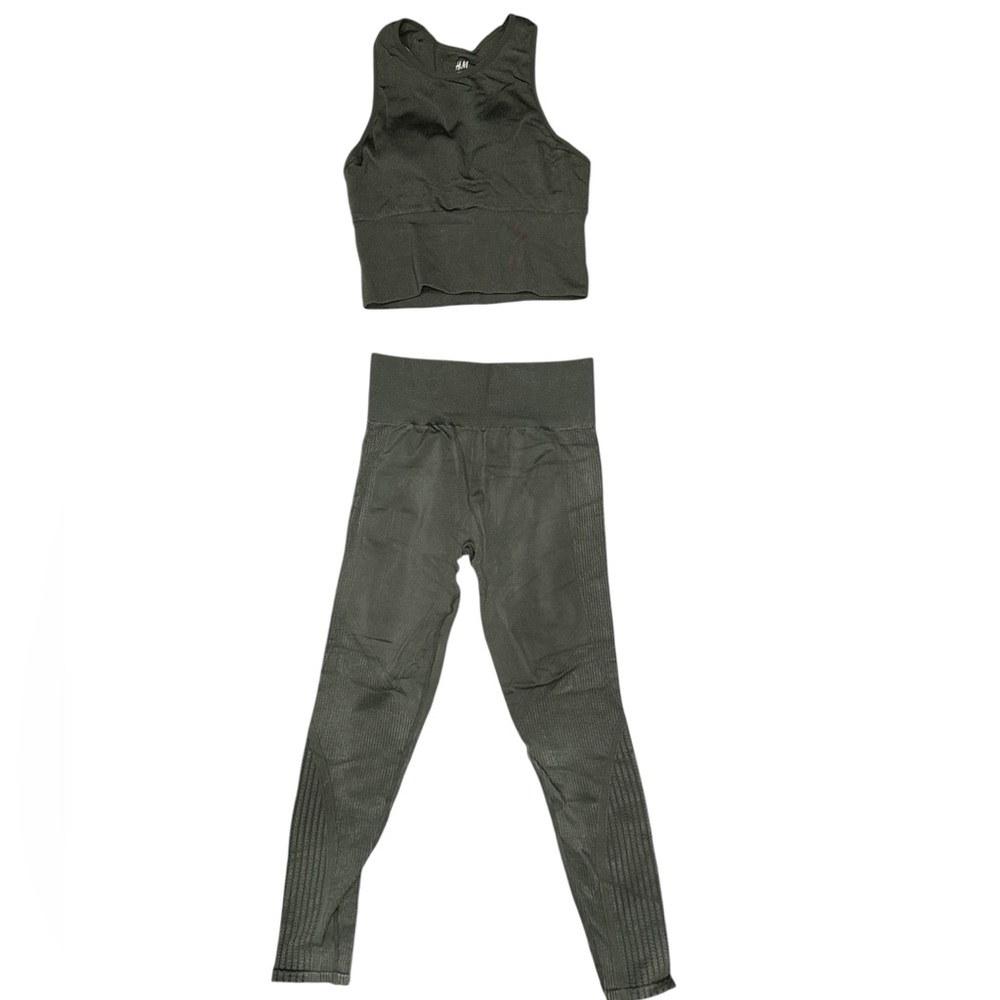 H&M Dark Green Activewear Leggings Set